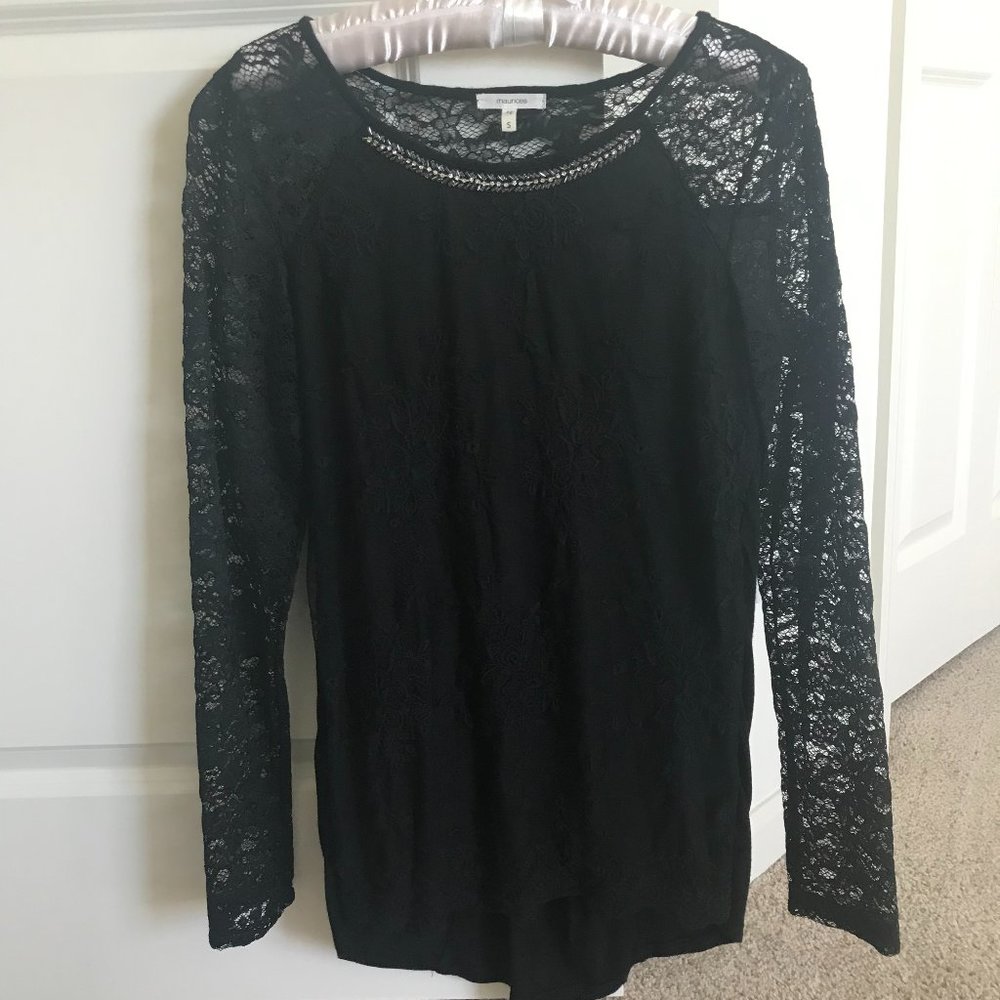 Maurices | Black Lace Dressy Top